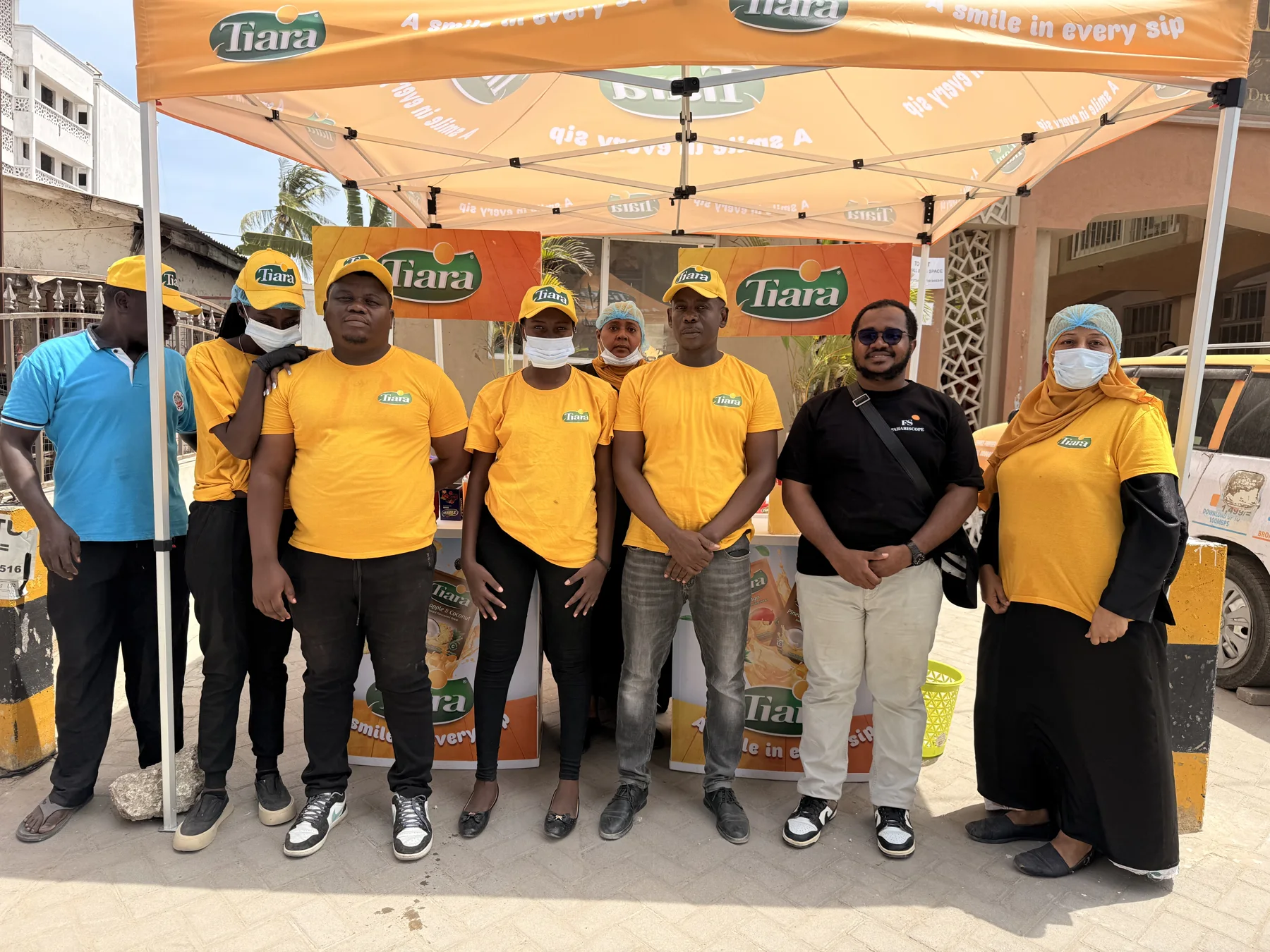 The team pictured during a Tiara brand activation